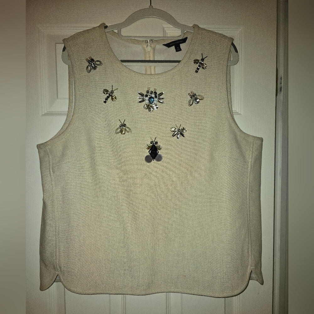 Banana Republic Tank Top With Bejeweled Little Creatures